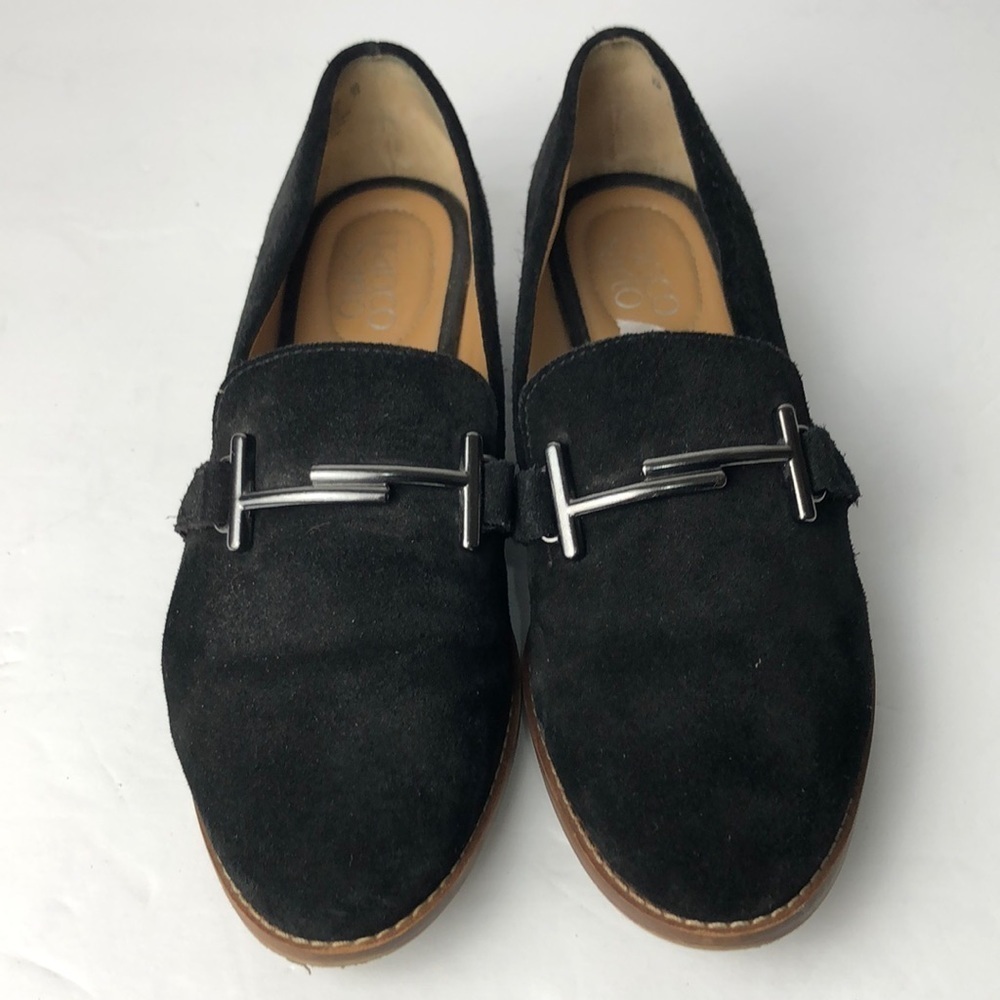 Franco Sarto Harlow Black Suede Loafers 6